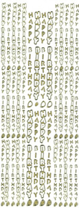 Happy Birthday Vertical in different sizes Gold - 214G-Peel