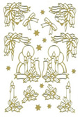 226G-Peel 3D Christmas Candles and Corners Gold -3DS8081