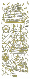 Sailing Boats-Ships-Clippers-Galleons Gold - 231G-Peel