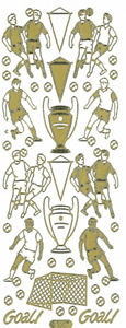Footballers- Footballs -Goal Post -Goal- Cup Gold - 232G-Peel