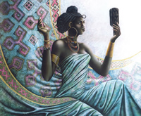 Lady With Mirror 2008 Print Size 10 x 8 - 2379