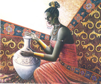 Lady with Vase 2010 Print Size 10 x 8 - 2381