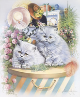 Kittens on hat Box 2006 Print Size 10 x 8 - 2455