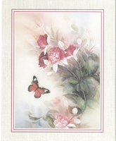 Peony and Butterflies 1501 Print Size 10 x 8 - 2540