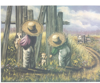 Straw Hatted Friends 1 99811 Print Size 10 x 8 - 2554