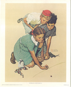 Marble Playing Norman Rockwell Pack of 5 Prints NP7750 Print Size 10 x 8 - 2687