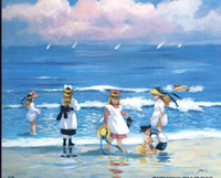 Children on the beach NP 8-1134 Print Size 10 x 8 - 2691