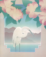 Framed Stork Pink Flowers NP 50905 Print Size 10 x 8 - 2694