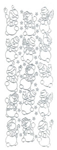 278S-Peel Christmas Groovy Snowmen being Happy Silver - DD7008