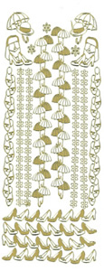 Ladies Shoes Umbrellas Borders And Corners Gold - 279G-Peel