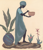 lady wth the basket i pack of 6 prints - 2972
