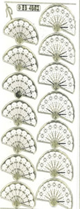 Fans Gold Transparent Stitch Embroidery Peel off - 325GT-Peel