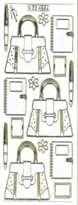 Handbag/ Dairy/Pen Gold Transparent Stitch Embroidery Peel off - 329GT-Peel
