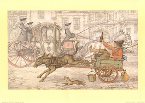 Anton Pieck The Traveller.Pack of 5 prints Size 10 x 8 - 3572