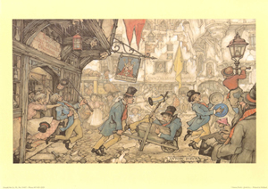 Anton Pieck The Tavern.Pack of 5 prints Size 10 x 8 - 3573
