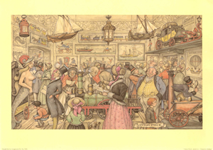 Anton Pieck The Transport Museum .Pack of 7 prints Size 10 x 8 - 3574