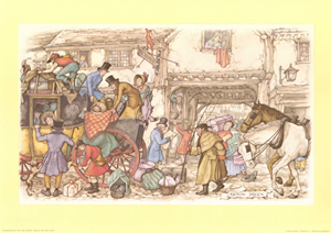 Anton Pieck The Carriage Stop .Pack of 10 prints Size 10 x 8 - 3576