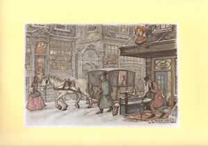 Anton Pieck Print Cold Winters Day Pack of 6 prints Size 12 x 9 - 3589