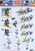 Mickey Mouse and Friends Skateboarding and Sledging in the Snow. - 35DIS