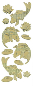Koi Fish Oriental Embossed Gold - 360G-Peel