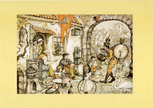 Anton Pieck One Man Band Pack of 6 Prints Print Size 9 x 12 Matt Finish - 3638