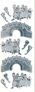 Ice Skaters Embossed Silver - 381S-Peel