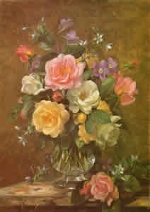 Albert Williams Roses in a Glass Pack of 5 prints Size 10 x 8 - 390