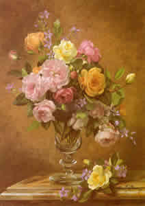 Albert Williams Vases of Roses Pack of 5 prints Size 10 x 8 - 392