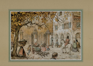 Anton Pieck Entrance to the Park Print Size 9 x 12 Pack of 5 prints - 4013