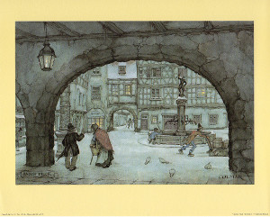 Anton Pieck Town Square Print Size 10 x 8 Pack of 5 Prints - 4022
