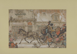 Anton Pieck St Nicolas and Black Peter Print Size 9 x 12 - 4023