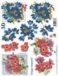Blue And Red Flowers - 4169275
