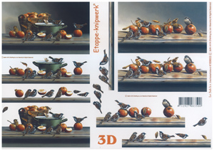 Apple Basket and Birds A4 Sheet - 4169603