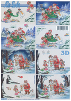 Father Christmas Singing with Snowman and Friends at Christmas Size A4 - 4169717 B