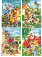 Wrapping sheets 4 different design to a sheet repeated 9 times - 417037