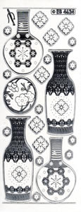 Embroidery Oriental Vases Silver Transparent - 417ST-Peel