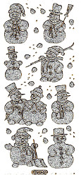 Christmas Snowman Silver Glitter - 442SGL-Peel