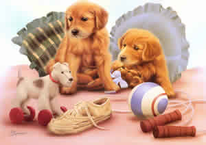 Playful Pups Pack of 6 prints Size 10 x 8 - 443