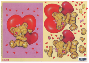 Valentine Bears Large A4 Sheet - 462818 B