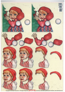 Boy and Girl at Christmas A4 Sheet - 464059 B