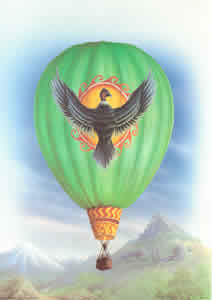 Green hot Air Balloon Pack of 6 Prints Size 10 x 8 - 498