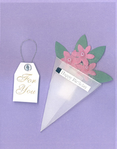 Flower Bouquet with Happy Birthday Banner And gift tag with For You And gem - 623027