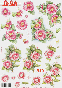 Le Suh Diecut Pink Roses A4 Size Sheet - 680001