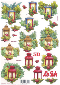 Die Cut Christmas Lanterns A4 Sheet from LeSuh - 680019