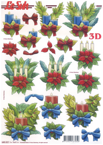 Die Cut Christmas Candles and Holly A4 Sheet - 680021