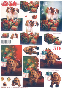 Die Cut Dogs at Christmas A4 Sheet from LeSuh - 680026