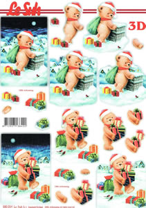 Le Suh Diecuts Teds At Christmas A4 Sheet - 680054