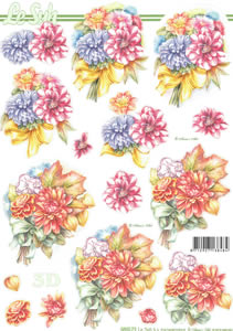 Le Suh Diecuts Bouquets A4 Sheet - 680073