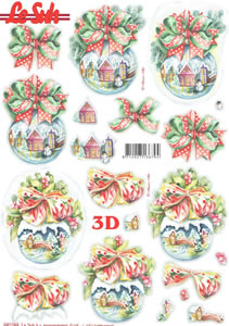 Le Suh Diecuts Large Christmas Baubles A4 Sheet - 680089
