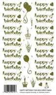 Happy Birthday Gold Meta Rub - 744GDROY